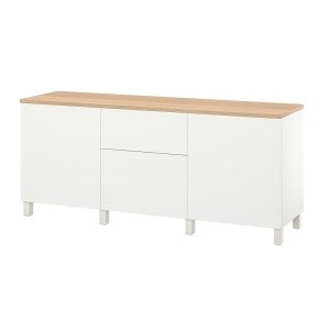 Brightform Wide, Storage combination with drawers, white/Lappviken/Stubbarp white, 180x42x76 cm