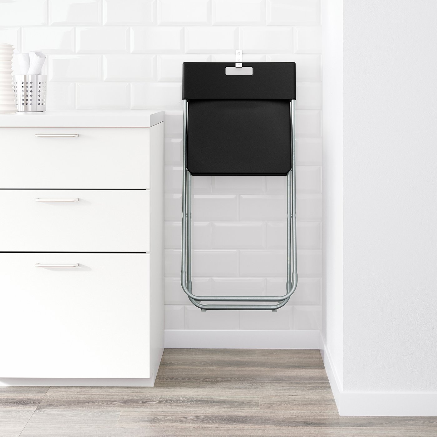 Foldaway Black Chair, Folding chair, black - Image 2